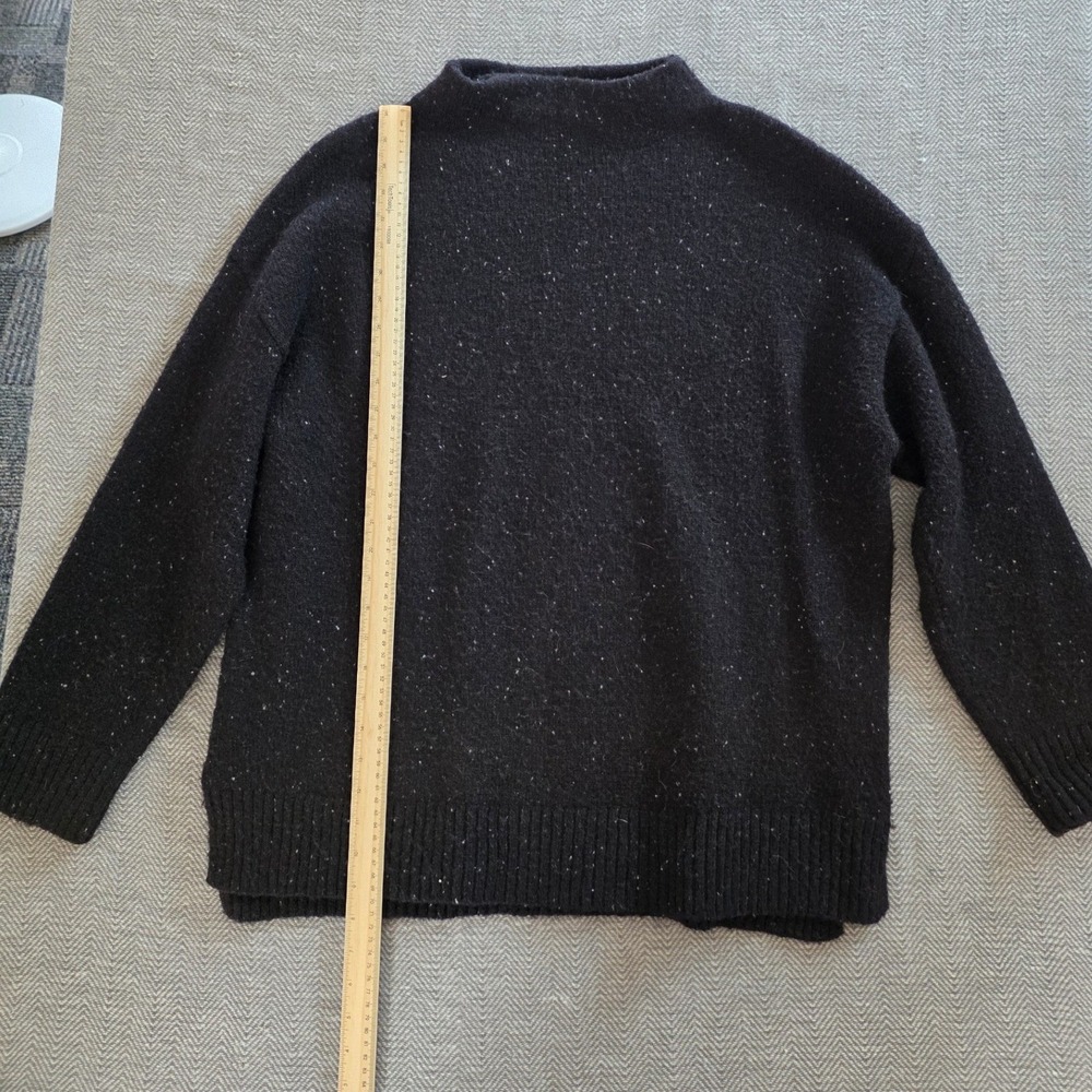 Well Worn Black Speckled Mock Neck Relaxed Knit Sweater XL